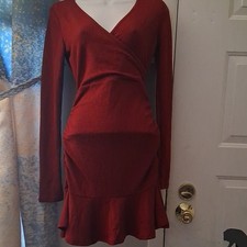 Altuzarra  Red Knit Dress Long Sleeve Long Hem Women’s Size Small