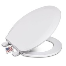 Elongated Toilet Seat, Standard Economy Model, Closed Front with Cover, Plast...