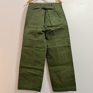 Vintage Buckle back Military Fatigue Pant Size 32 Wide Leg Trouser Euro 40s 50s