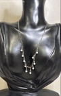 14" Sterling Silver Multiple Drop Necklace with Pearl-like Gems & Accent Beads — photo 1