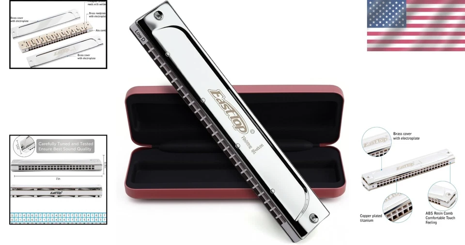 Trémolo armónica sensible de 24 agujeros - perfecta para profesionales y estudiantes Foto 2 de 4