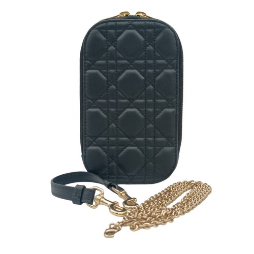 Dior Shoulder Bag Lady Dior Phone Holder S08720NMJ-900U Leather Black 62099