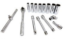 15 Piece Vintage Craftsman Sae 12-pt 12 Drive Deep Socket Set Vv V G