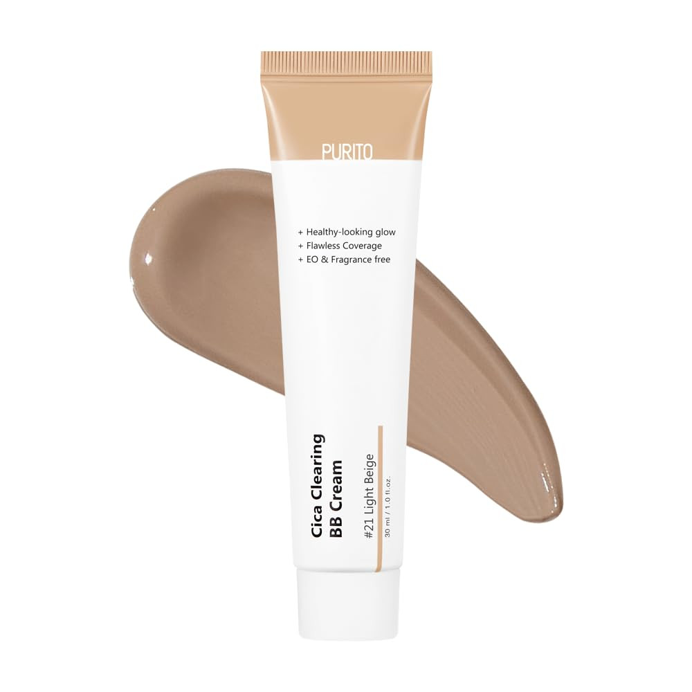 PURITO| Cica Clearing BB Cream, #21 Light Beige, 1 fl.oz/30 ml, crema bb (d2G)