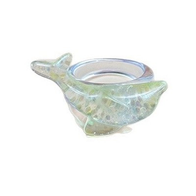 Chic Marine Life Inspired Ring Reflective Glitter Finish Day To Night Accessory
