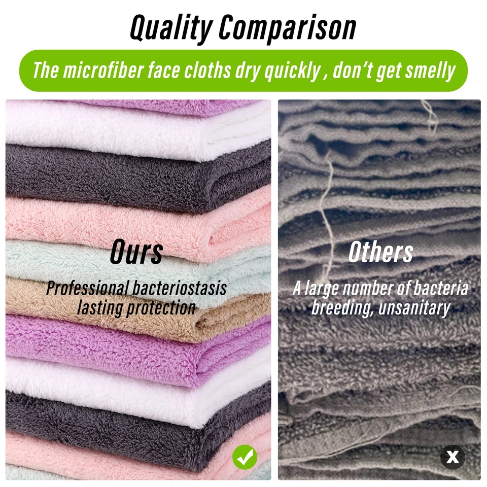 Paquete de 12 paños premium - secado rápido - microfibra suave coral terciopelo H... Foto 4 de 4