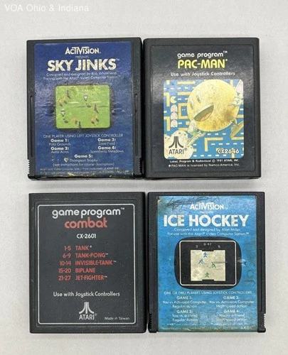 Pac-Man Combat 4 Atari 2600 Game Lot Sky Jinks Ice Hockey Cartridges