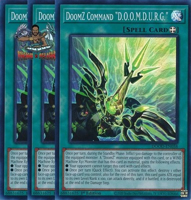 Yugioh! 3x DoomZ Command ''D.O.O.M.D.U.R.G.'' DOOD-EN058 Super Rare 1st Ed NM
