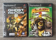 Lot of 2 PS2 Games Ghost Recon 2 & Madagascar Escape 2 Africa