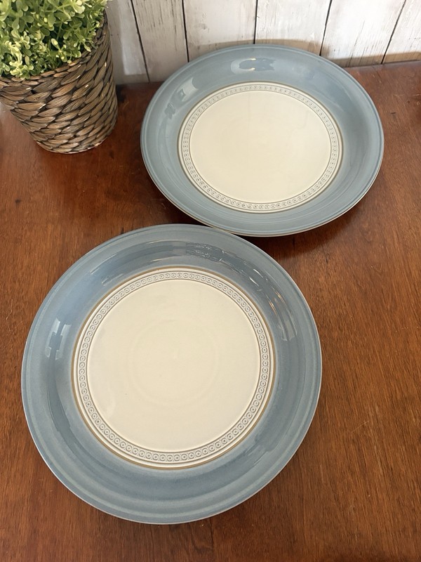 Denby Castile Blue Stoneware Dinner Plates Set Of 2