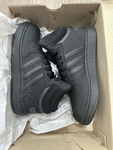 Adidas Niños Aros Mid 3.0 K Negro Talla 1 Zapatos de Baloncesto HR0228- ¡Nuevos! - Imagen 6 de 7