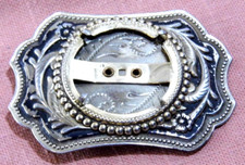 Unbranded Coin Center Belt Buckle Western Style Black and Gold Repair