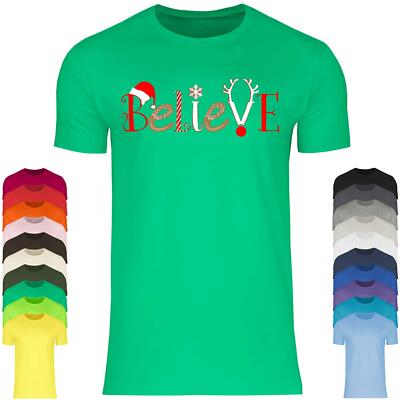 Believe In Santa Weihnachten Weihnachtsspruch Herren T-Shirt