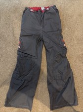 Vintage Caffeine Rave Pants Medium Grey Red Reflective EDM Skate Rock Goth