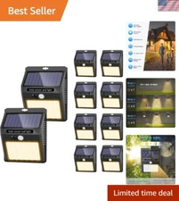 Solar Lights Outdoor, 10 Pack Solar Motion Sensor Outdoor Lights with 3 Light...