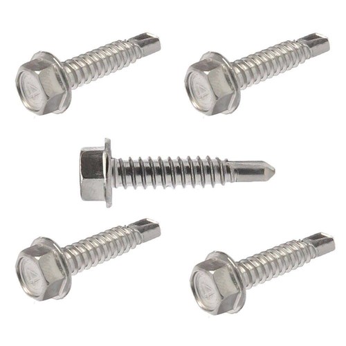 #6 x 1/2" cabezal de lavadora hexagonal autoperforación tornillos Tek acero inoxidable 410 Qty 50 - Imagen 4 de 6