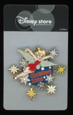 JDS Japan Tinker Bell Snow Flakes Twinkling Christmas 2006 LE Disney Pin 51186