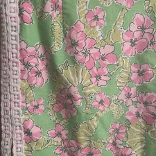 LILLY PULITZER ORIGINALS PINK GREEN SEAHORSE STARFISH FLORAL COTTON SKIRT SZ 4