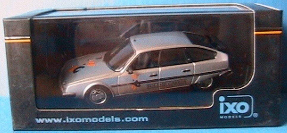 Miniature Citroën CX 25 GTi Turbo Roland Garros 1985 IXO 1/43 gris métallisé