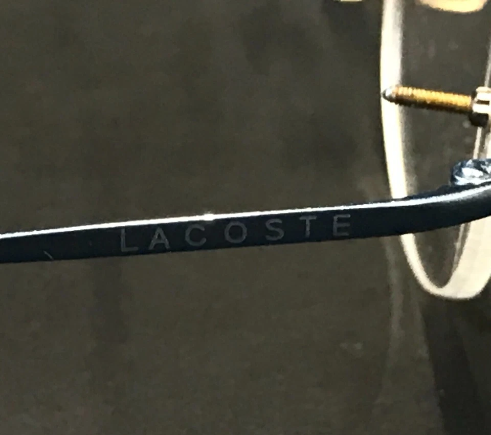 Armações de óculos Lacoste 8024 F1219 metal azul sem aro oval 52-15-135 - Imagem 4 de 4