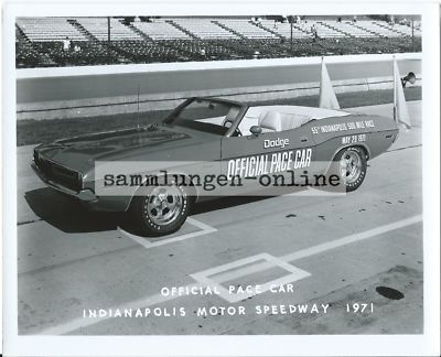 DODGE OFF. PACE CAR Indianapolis Motor Speeway 1971 Foto Photograph Photo
