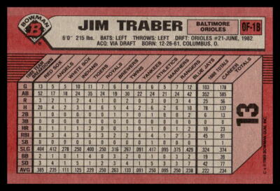 1989 Bowman Jim Traber #13 Baltimore Orioles Baseball Card | eBay