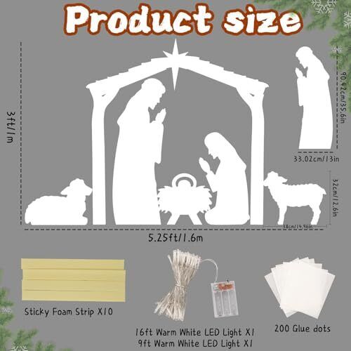 Lighted Christmas Nativity Decorations Outdoor, Large Christmas Nativity Scene - Picture 4 of 8