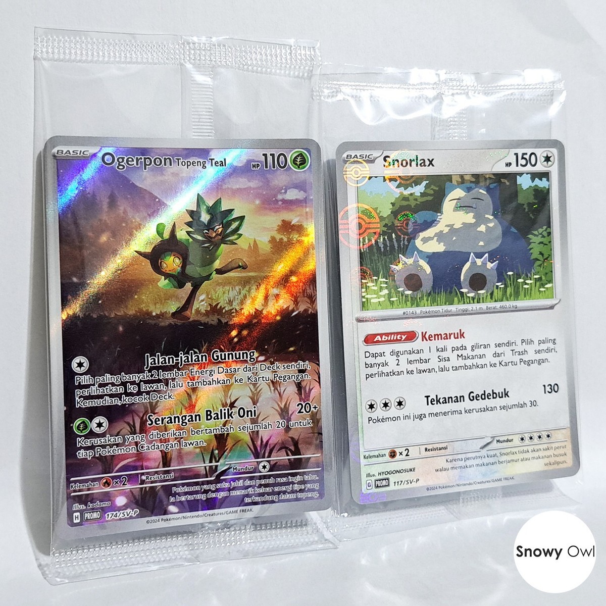 Ogerpon Topeng Teal 174/SV-P & Snorlax 117/SV-P Promo Pokemon Card