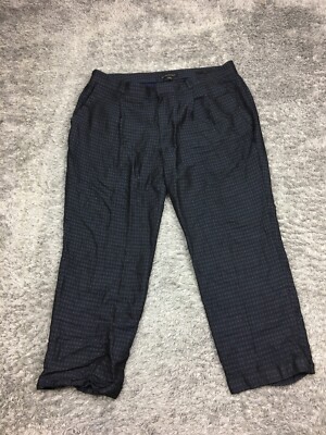 Banana Republic Avery Dress Pants Womens Size 12 Dark Blue / Black Career Crop