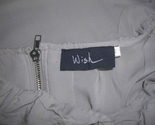 WISH dress sz M loose fit 100% Rayon Tunic Mini Ruffle Neck Exposed Back Zipper - Picture 5 of 5