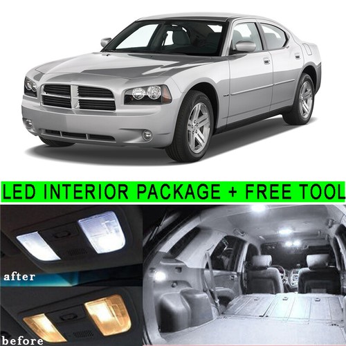 8PCS 6000K White LED Light Interior Package Kit For 2006-2010 Dodge Charger - Picture 1 of 10