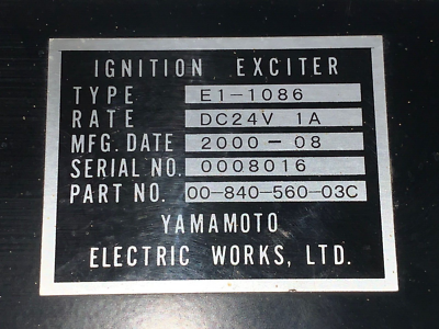 ELECTRIC WORKS IGNITION EXCITER E1-1086 00-840-560-03C 24 VDC 1