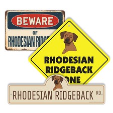 Rhodesian Ridgeback 3 Pack Plastic Street Sign Crossing Warning Vintage Rustic
