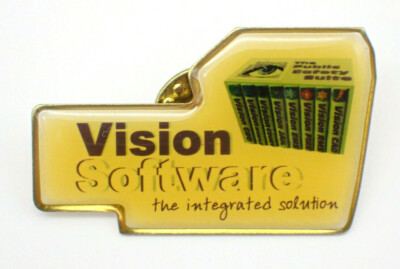 Vision Software The Integrated Solution Vintage Lapel Pin