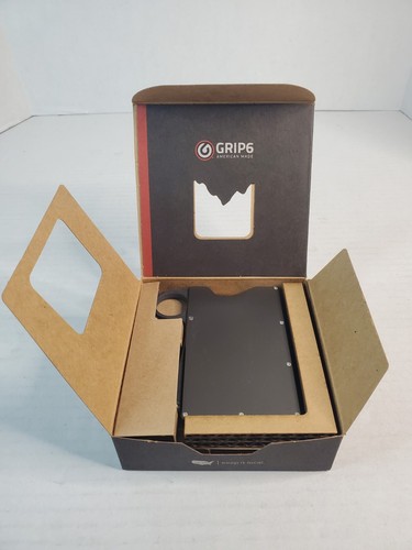 NEU Grip6 Grip 6 RFID Block schwarz Aluminium Geldbörse Neu im Karton hergestellt in Amerika