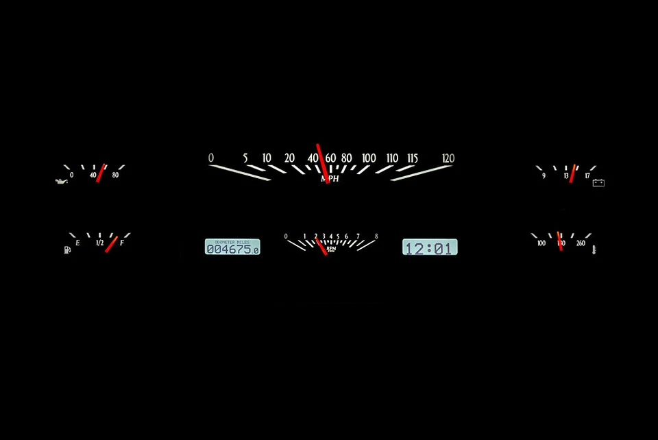 Dakota Digital 65-66 Ford Custom Cab Pickup Sistema de Calibre Analógico VHX-65F-PU-S-W Foto 3 de 4