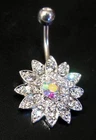 TITANIUM Bar - Flower - Belly Bar - Choose Bar Length: 6mm 8mm 10mm 12mm 14mm