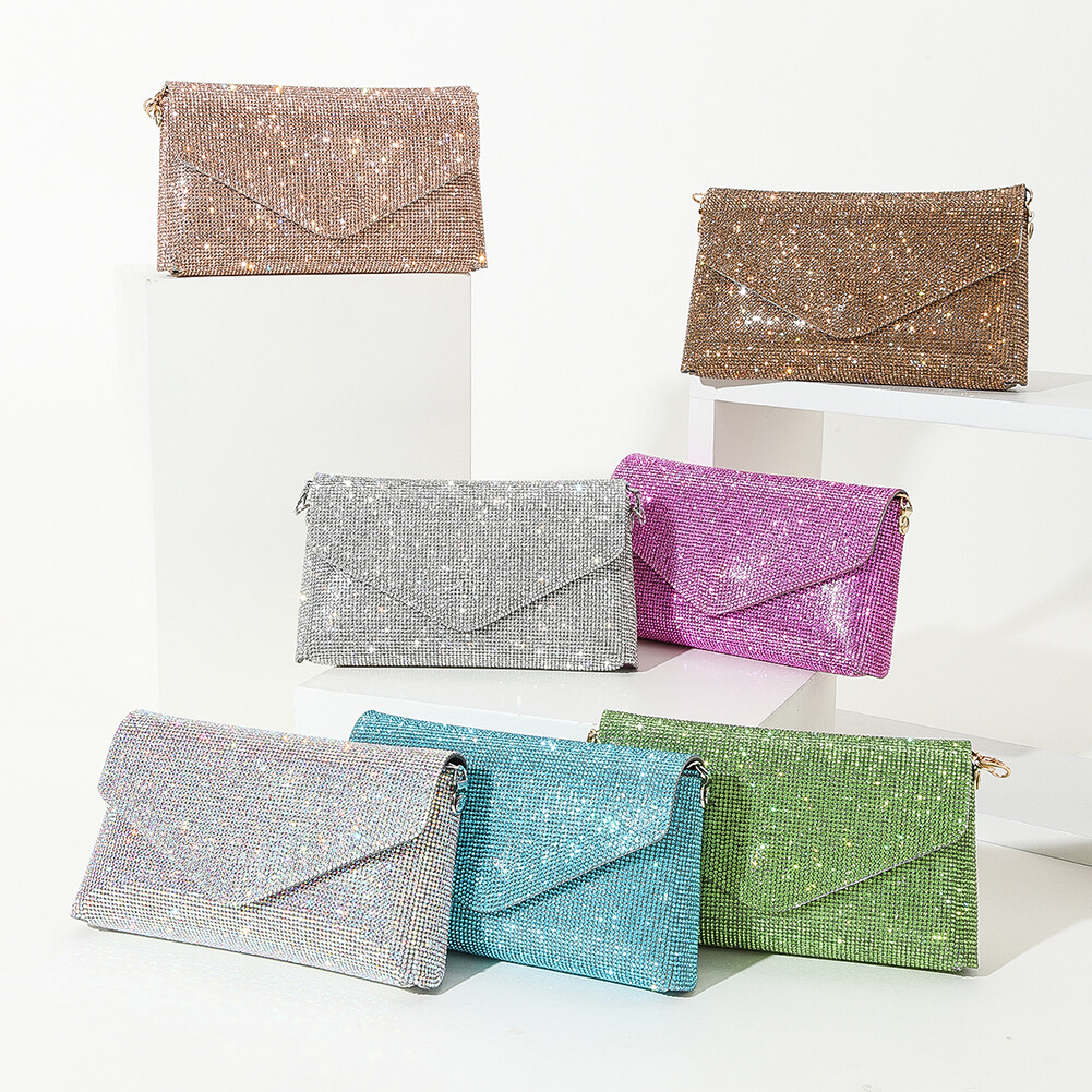 SAINT LAURENT Borsa da sera con pochette con busta con strass borsa da sera con glitter bors
