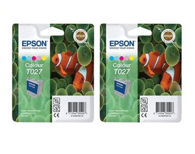 2 x Original Epson T027 color Stylus Photo Foto 810 830 U 925 935 - o.V. 