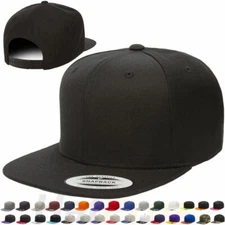 Yupoong Classic Snapback Baseball Cap Plain Blank Snap Back Hat 6089 M