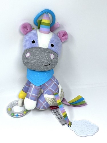 Skip Hop Bandana Buddies Unicorn Activity Teether Rattle Sensory Crinkle Toy 10"