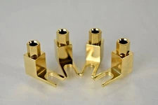 NEW 4 Pcs Total Hi-end Banana to Spade Adapter Plug/Speaker Cable Connector US