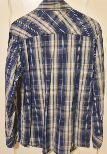 Camisa Alta Sierra Western Perla A Presión Manga Larga Para Hombre Talla M Vaquero De Colección - Imagen 4 de 6