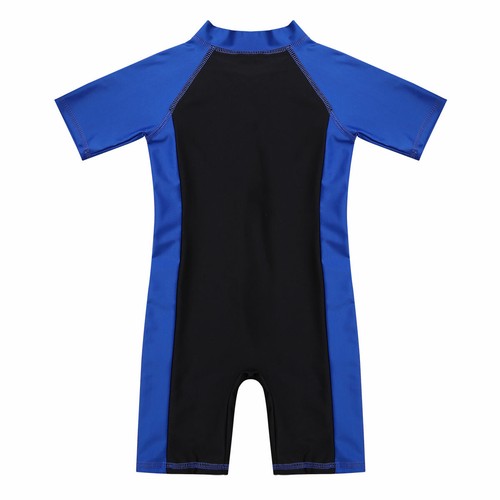 UK Kids Boys Girls Zipper Rash Guard Swimsuit Swimwear Wetsuit Swimming Costumes - Picture 14 of 91