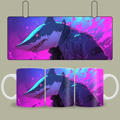 Kaffeetasse Hai mit Jacke Tasse Kaffeebecher Geschenk Keramik