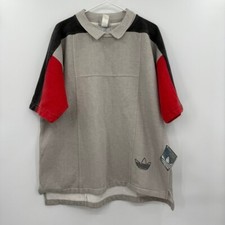 Vintage Adidas colorblock short sleeve collared sweatshirt deadstock size large