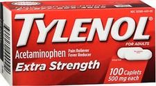 Tylenol Extra Strength Caplets 500mg 100 ct --