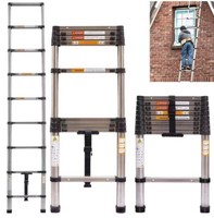 2.6-5M Stainless Steel Ladder Telescopic Heavy Duty Multi-Purpose Extendable UK