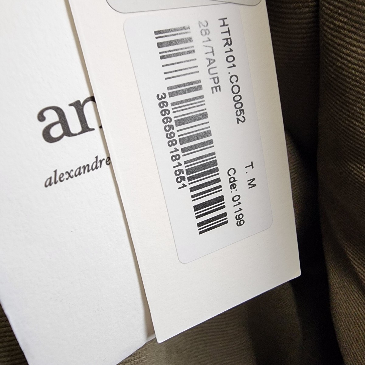 AMI Alexandre Mattiussi Corduroy Carrot Pants Men's M Taupe AMI Alexandre Mattiussi Corduroy Carrot Pants Men's M Taupe