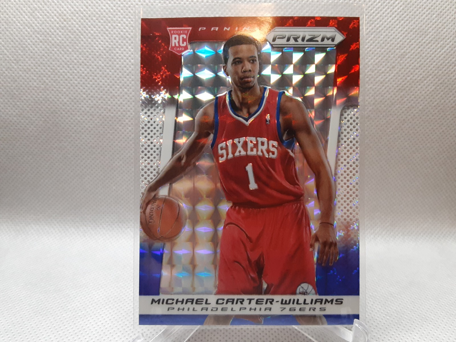 🏀2013-14 Panini Prizm Red White & Blue Mosaic Michael Carter-Williams #265 RC